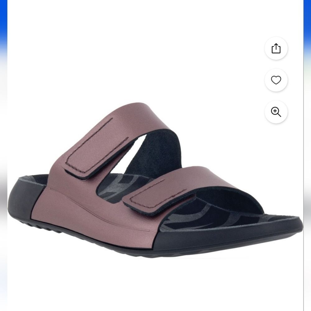ECCO Women's Cozmo 2nd Two Band Slide Sandal Sz 9 Woodrose Boho Comfy Slip On - Picture 2 of 9